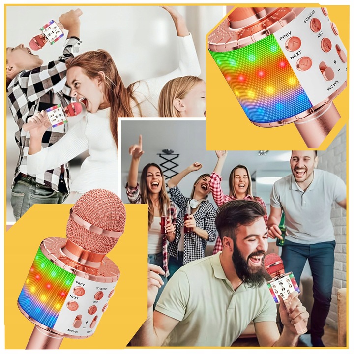 MIKROFON KARAOKE DLA DZIECI BEZPRZEWODOWY GŁOŚNIK BLUETOOTH USB MIKROFONY Typ złącza AUX